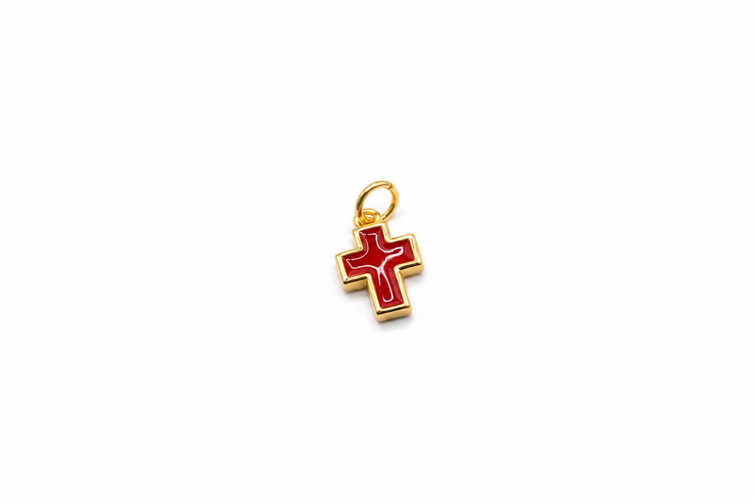 Color Filled Cross Charm