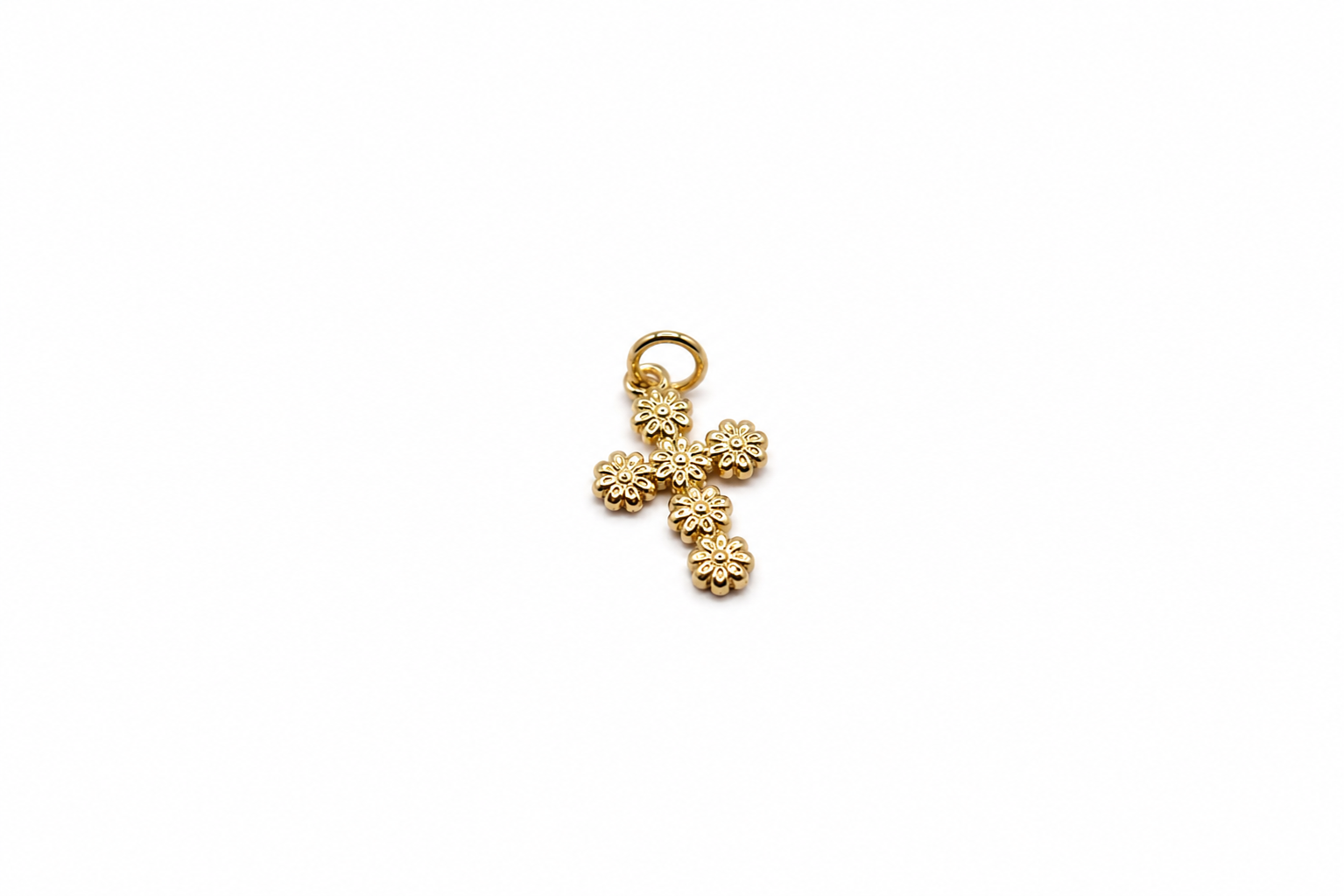 Flower Cross Charm